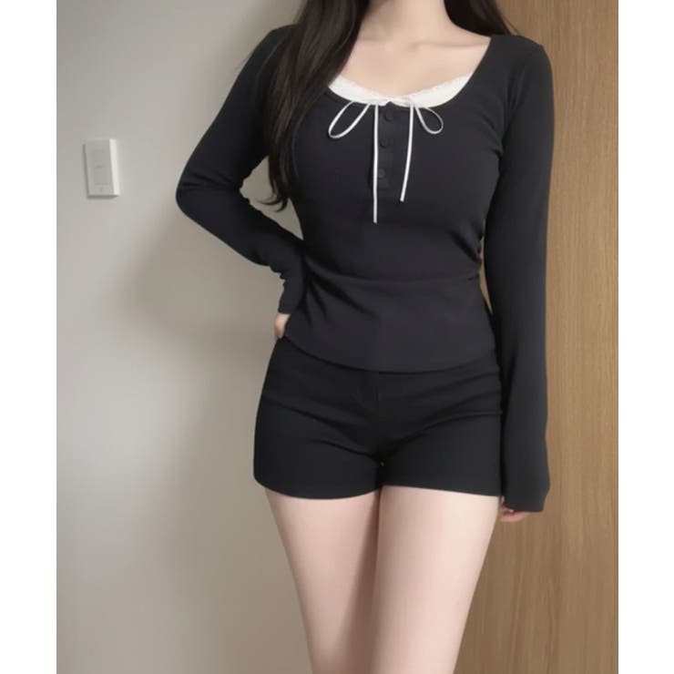 インナードッキング レイヤード風ヘンリーネックロンT | VIVID LADY | 詳細画像38 