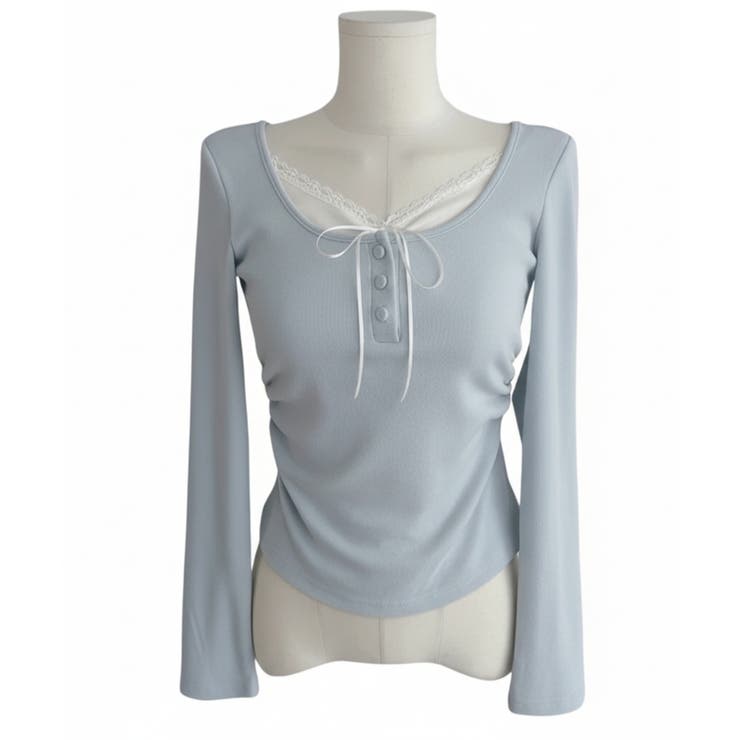 インナードッキング レイヤード風ヘンリーネックロンT | VIVID LADY | 詳細画像46 