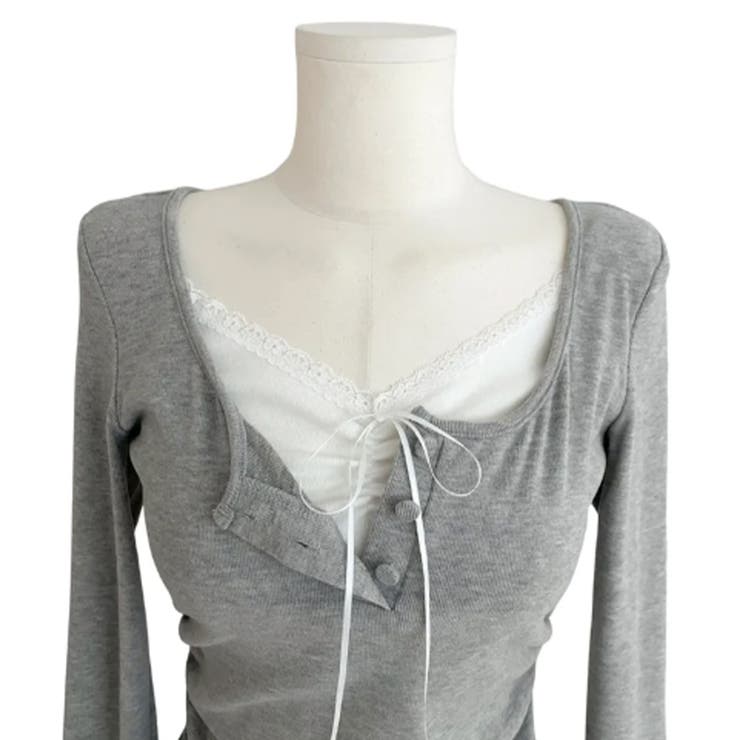 インナードッキング レイヤード風ヘンリーネックロンT | VIVID LADY | 詳細画像50 