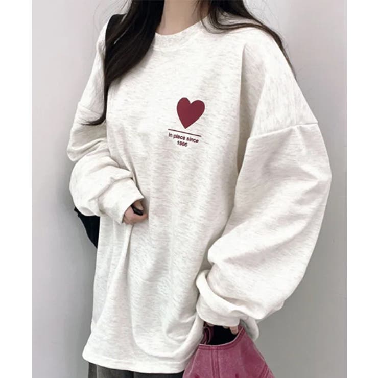 アイボリー | バックハートオーバーサイズスウェット | VIVID LADY