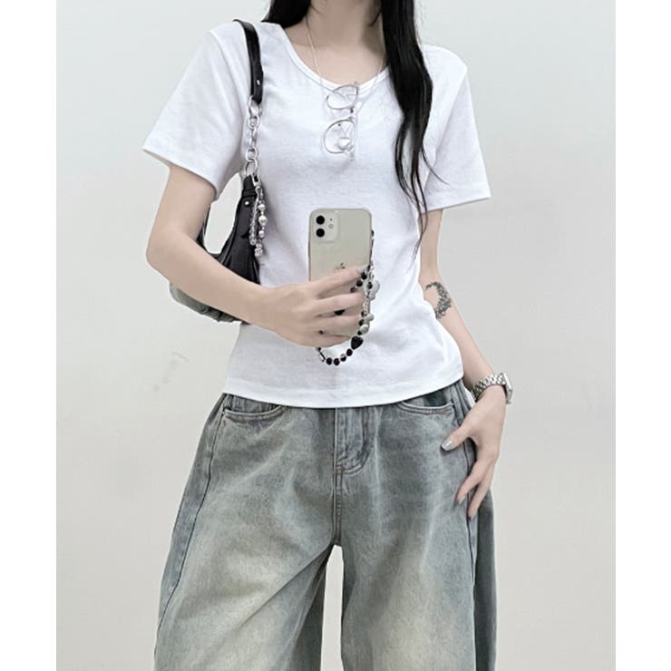 ベーシック Uネック半袖Tシャツ | VIVID LADY | 詳細画像4 