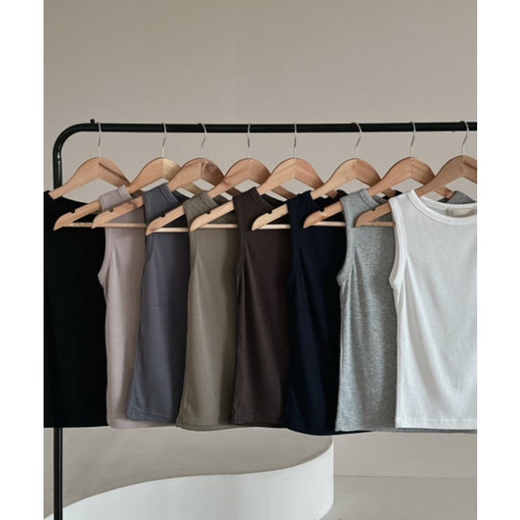 ベーシッククルーネック タンクトップ ノースリーブトップス | VIVID LADY | 詳細画像34 