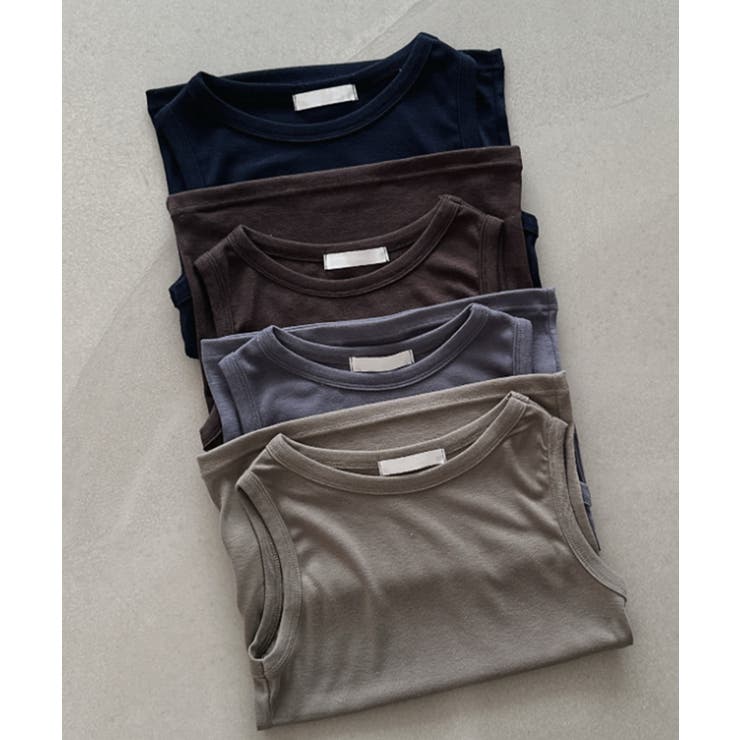 ベーシッククルーネック タンクトップ ノースリーブトップス | VIVID LADY | 詳細画像36 