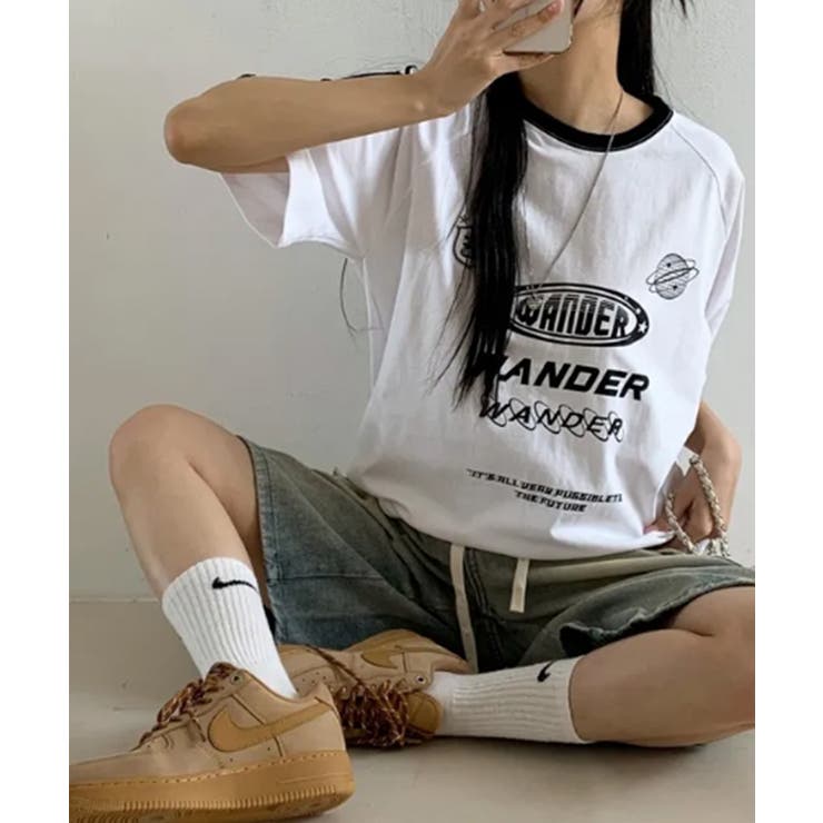 ラインデザイン ラグラン プリントTシャツ | VIVID LADY | 詳細画像3 