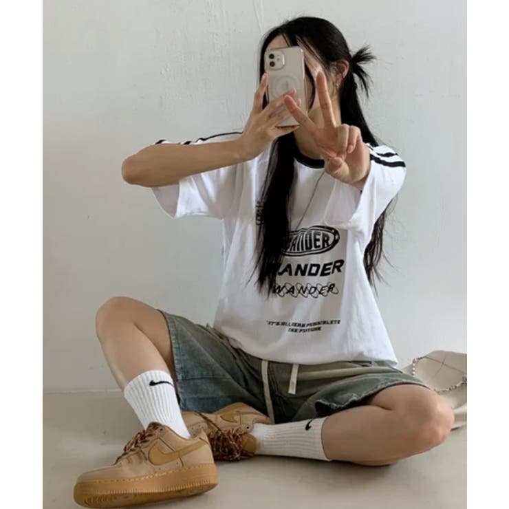 ラインデザイン ラグラン プリントTシャツ | VIVID LADY | 詳細画像4 