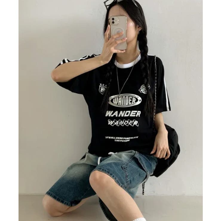 ラインデザイン ラグラン プリントTシャツ | VIVID LADY | 詳細画像15 