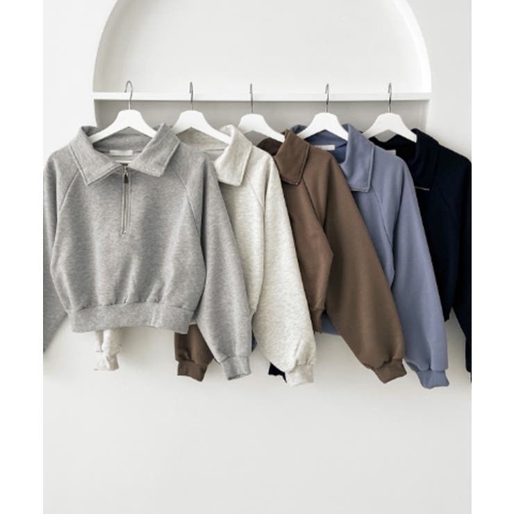 ハーフジップ ショート丈 スウェットプルオーバー | VIVID LADY | 詳細画像19 