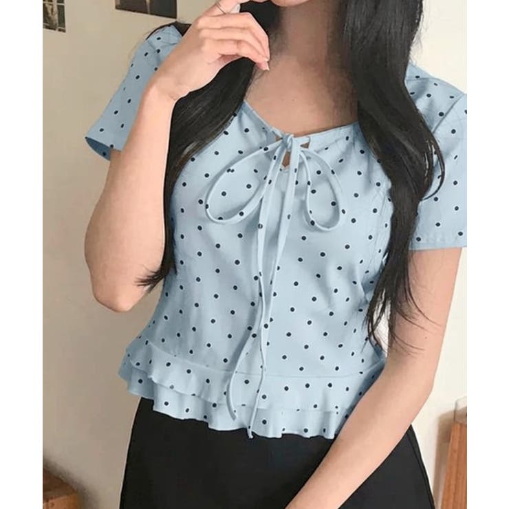ドット フレアリボンネック 半袖Ｔシャツ | VIVID LADY | 詳細画像10 