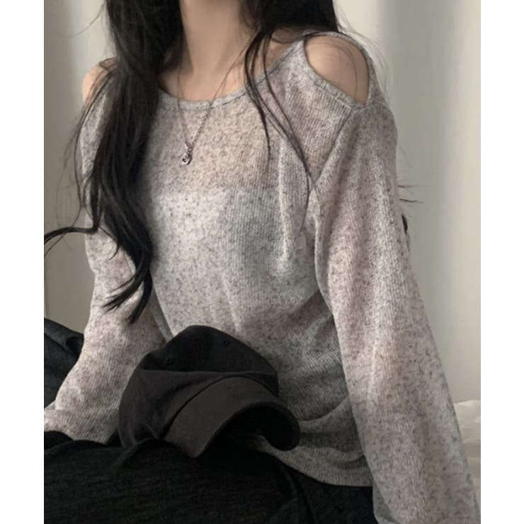 ショルダーカット シアーニットトップス | VIVID LADY | 詳細画像7 