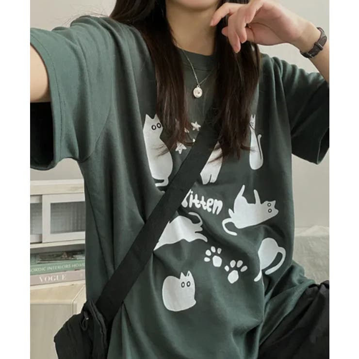 キャットグラフィック ルーズTシャツ | VIVID LADY | 詳細画像9 