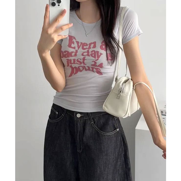 フロントロゴ スリム半袖Tシャツ | VIVID LADY | 詳細画像4 