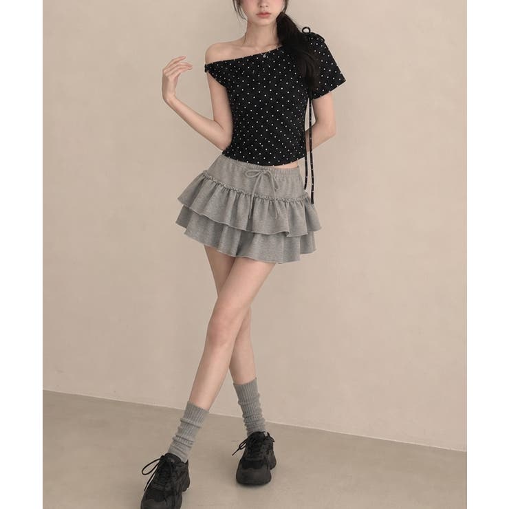 ドットリボン ワンショルダー 半袖Tシャツ | VIVID LADY | 詳細画像11 