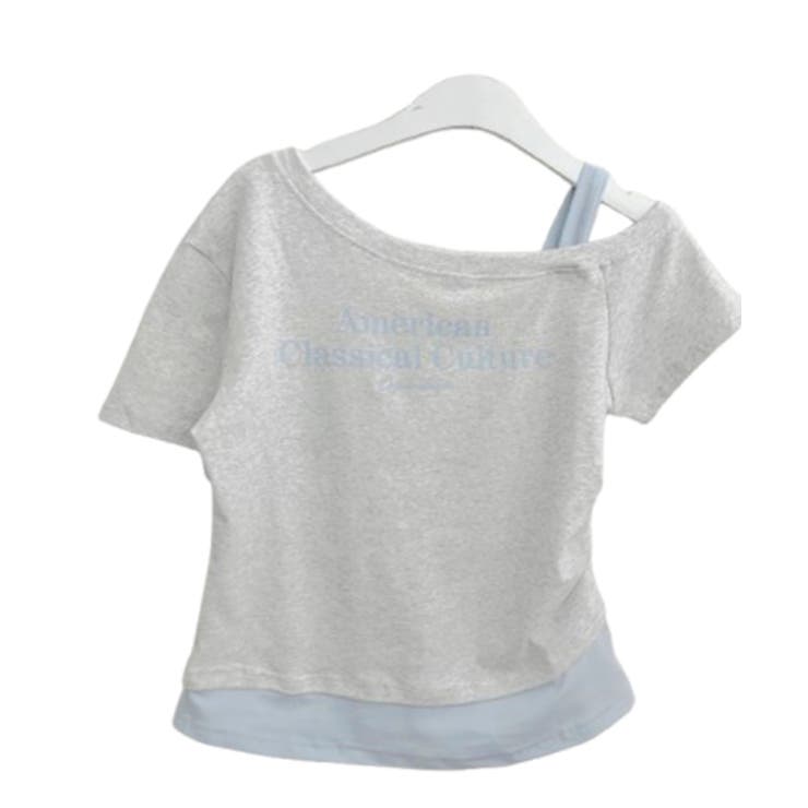 アシメレイヤードワンショルダー 半袖Tシャツ | VIVID LADY | 詳細画像22 