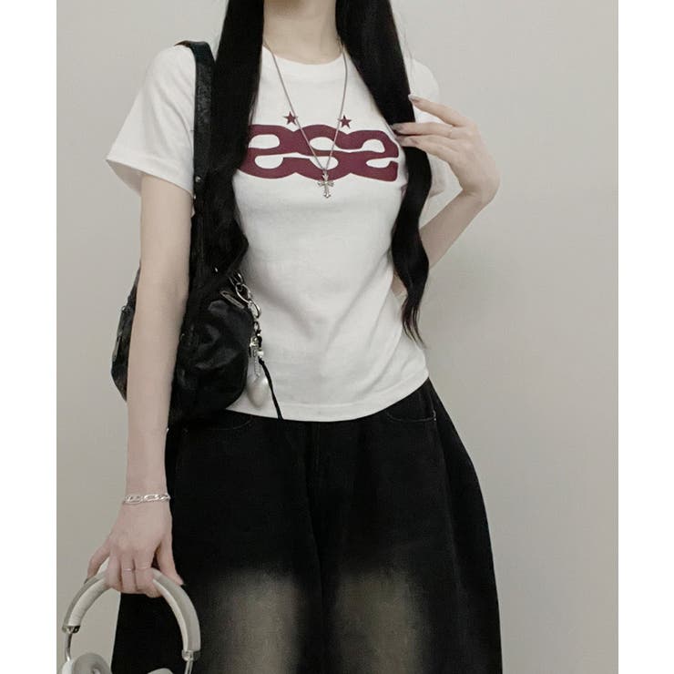 Y2Kロゴプリント半袖Tシャツ | VIVID LADY | 詳細画像2 
