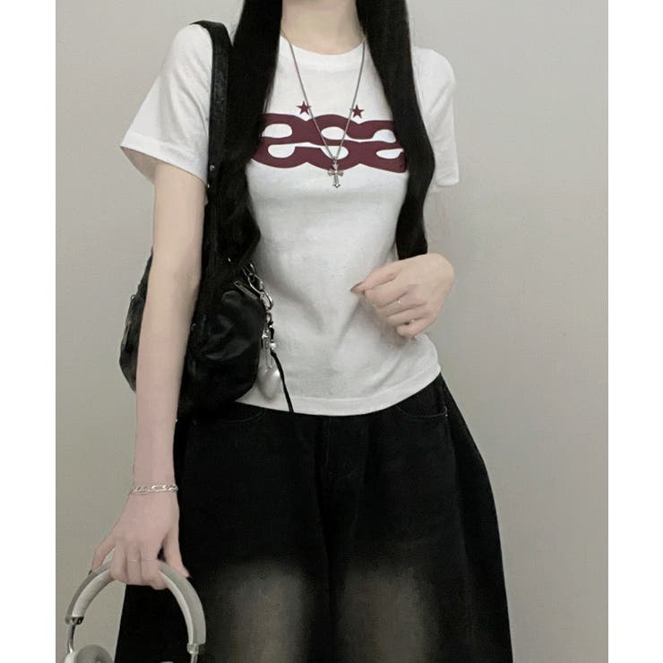 Y2Kロゴプリント半袖Tシャツ | VIVID LADY | 詳細画像3 