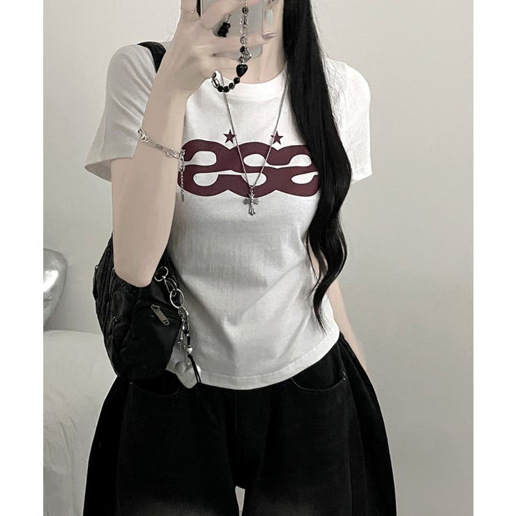Y2Kロゴプリント半袖Tシャツ | VIVID LADY | 詳細画像4 
