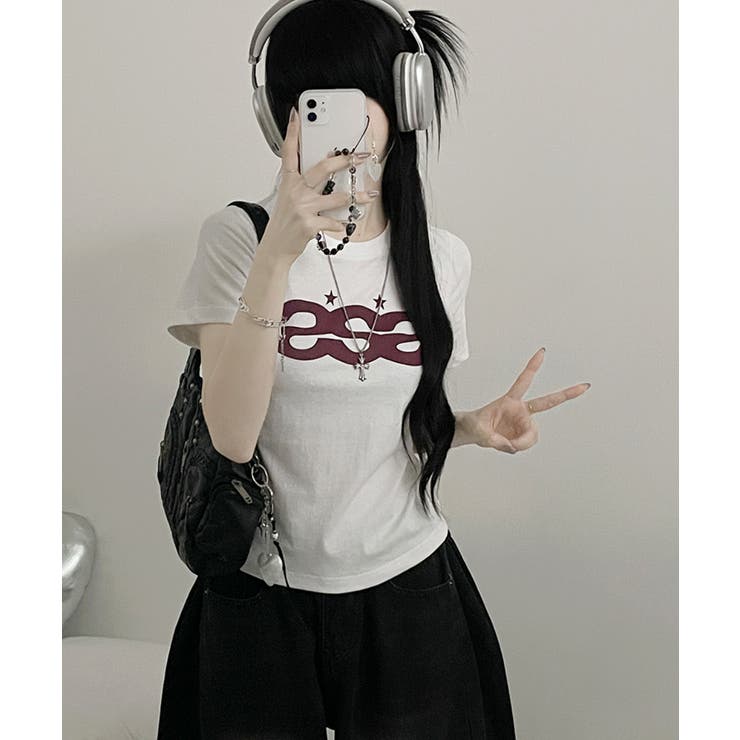 Y2Kロゴプリント半袖Tシャツ | VIVID LADY | 詳細画像5 