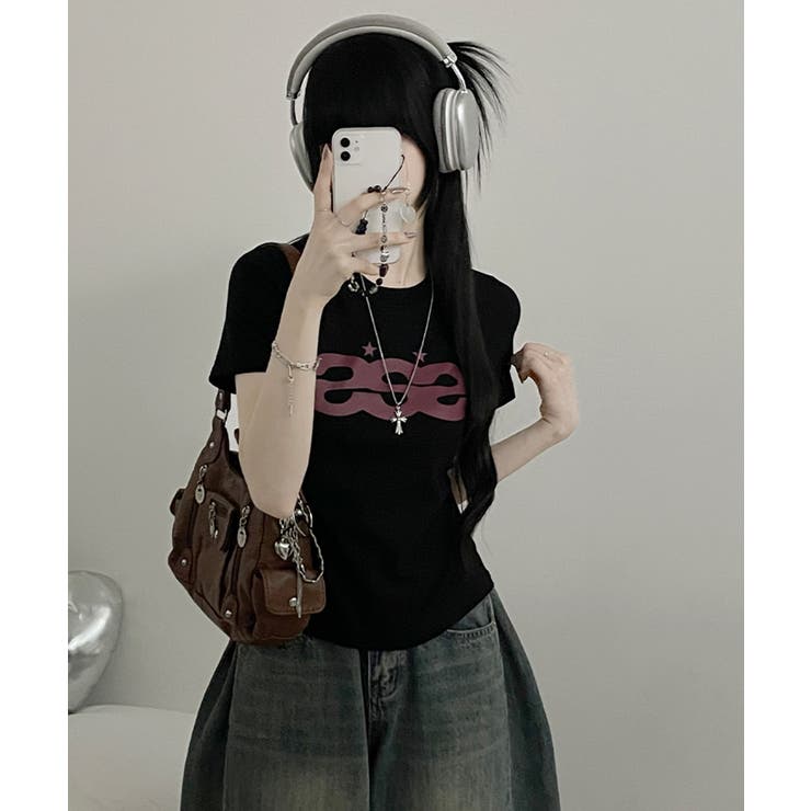 Y2Kロゴプリント半袖Tシャツ | VIVID LADY | 詳細画像13 