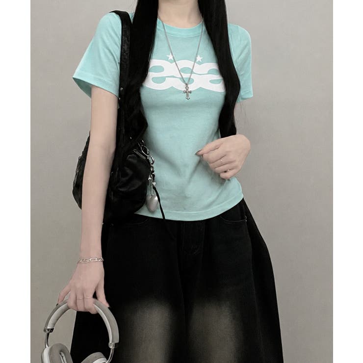 Y2Kロゴプリント半袖Tシャツ | VIVID LADY | 詳細画像15 