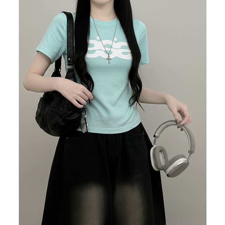 Y2Kロゴプリント半袖Tシャツ | VIVID LADY | 詳細画像17 