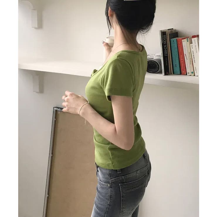 レイヤード風 ヘンリーネック 半袖Ｔシャツ | VIVID LADY | 詳細画像14 