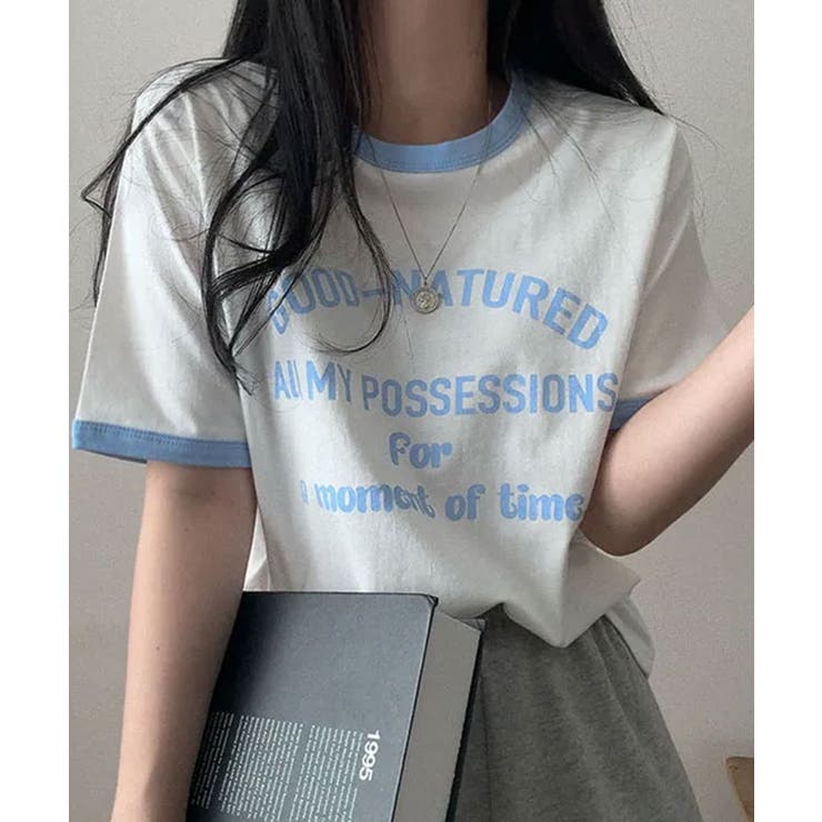 カレッジロゴ リンガー 半袖Ｔシャツ | VIVID LADY | 詳細画像1 
