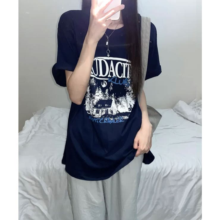 モノクロフォトプリント オーバーサイズ 半袖Tシャツ | VIVID LADY | 詳細画像3 