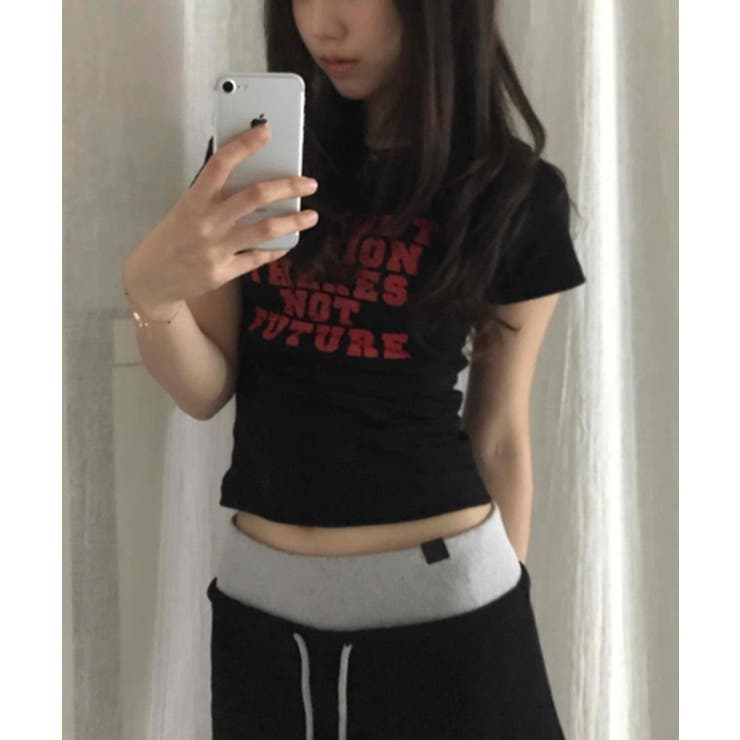 英字プリント スリムフィット 半袖Tシャツ | VIVID LADY | 詳細画像12 