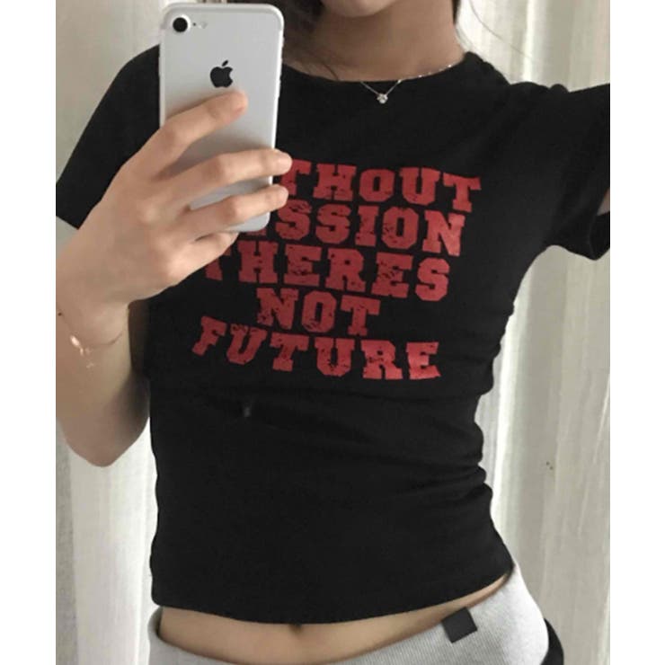 英字プリント スリムフィット 半袖Tシャツ | VIVID LADY | 詳細画像13 