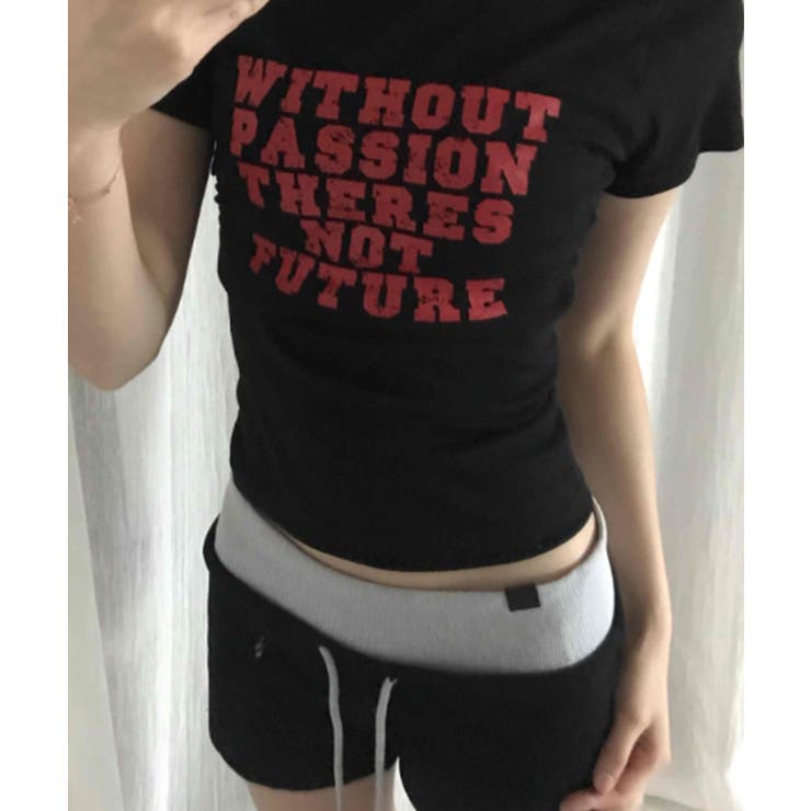 英字プリント スリムフィット 半袖Tシャツ | VIVID LADY | 詳細画像16 