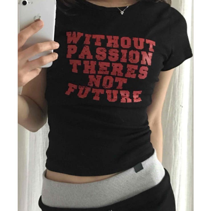 英字プリント スリムフィット 半袖Tシャツ | VIVID LADY | 詳細画像17 