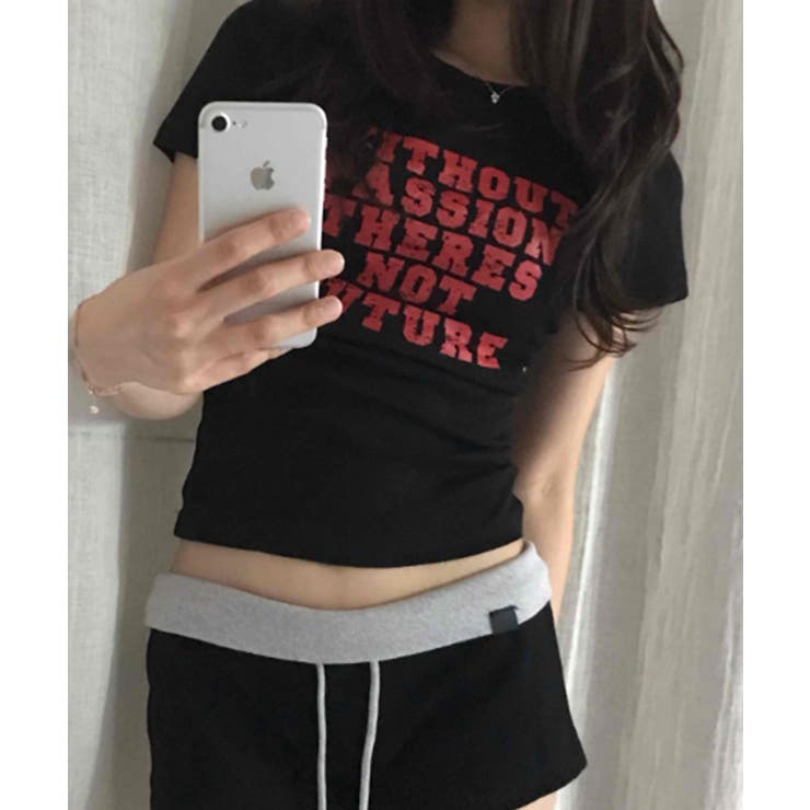 英字プリント スリムフィット 半袖Tシャツ | VIVID LADY | 詳細画像20 