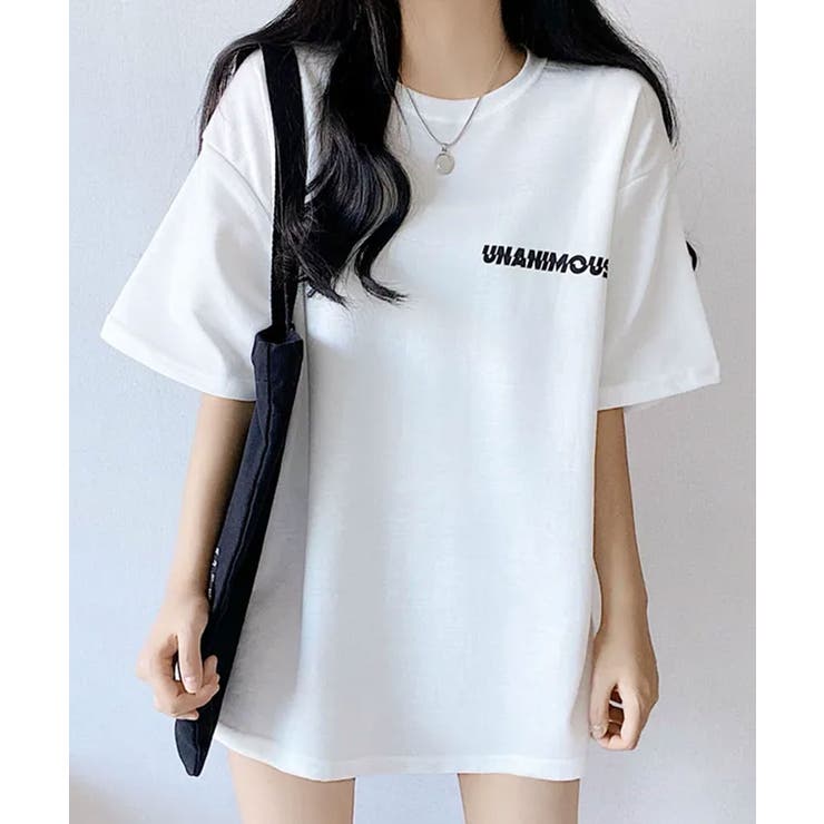 アイボリー | バックロゴ オーバーサイズ 半袖Tシャツ | VIVID LADY