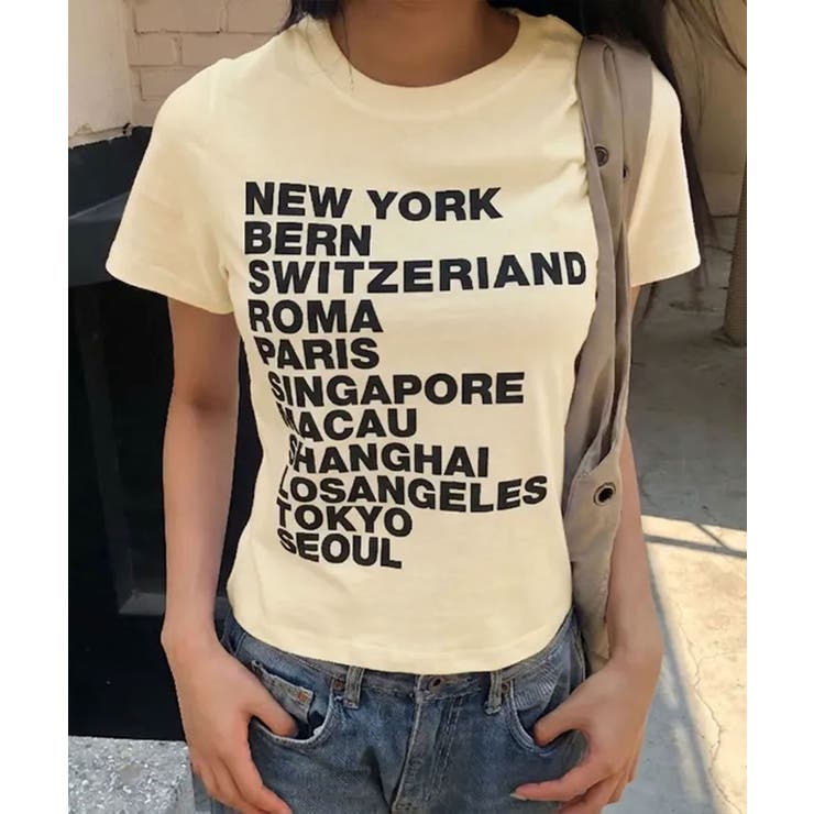 シティロゴプリント コットン半袖Tシャツ | VIVID LADY | 詳細画像16 