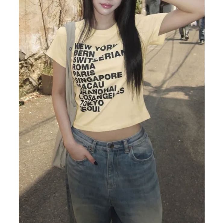 シティロゴプリント コットン半袖Tシャツ | VIVID LADY | 詳細画像21 