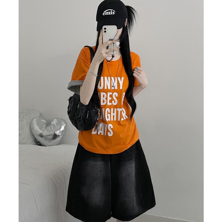 レトロロゴ ボクシー半袖Tシャツ | VIVID LADY | 詳細画像14 