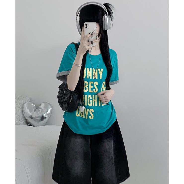 レトロロゴ ボクシー半袖Tシャツ | VIVID LADY | 詳細画像20 