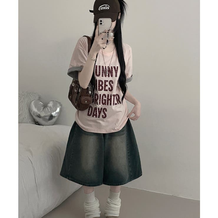 レトロロゴ ボクシー半袖Tシャツ | VIVID LADY | 詳細画像33 