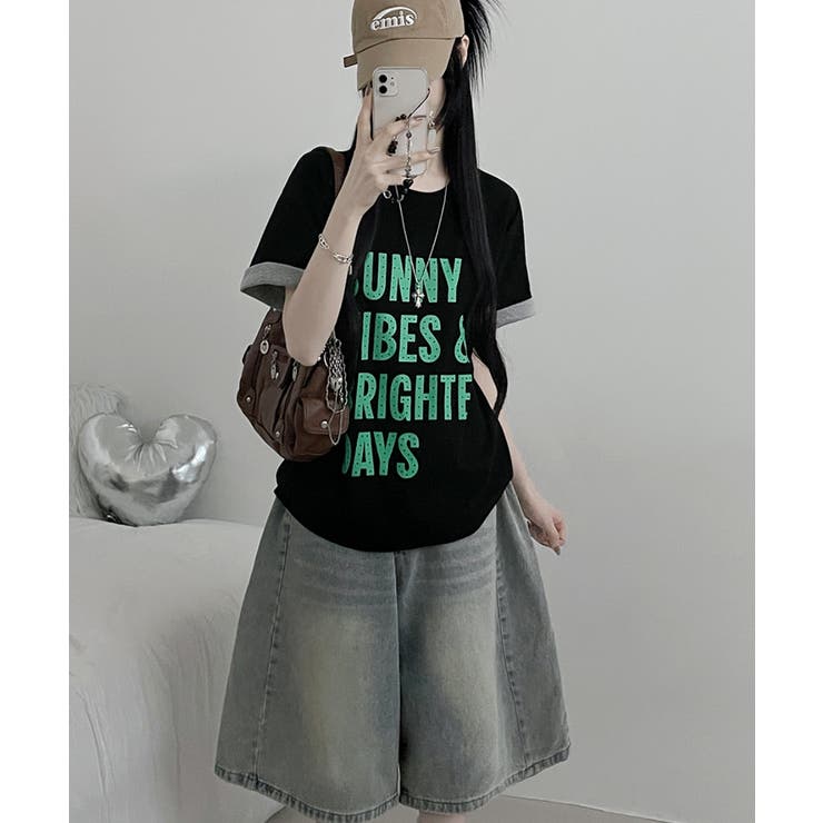 レトロロゴ ボクシー半袖Tシャツ | VIVID LADY | 詳細画像35 