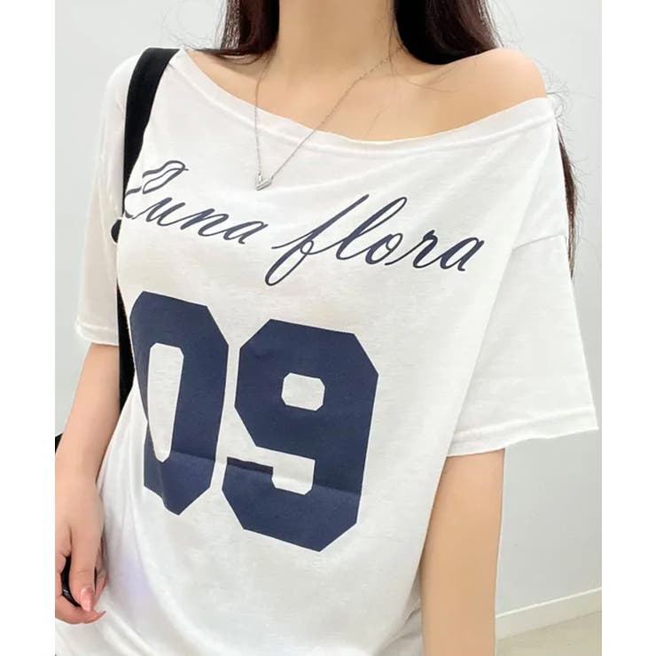 2WAY ボートネック オーバーフィット 半袖Tシャツ | VIVID LADY | 詳細画像2 