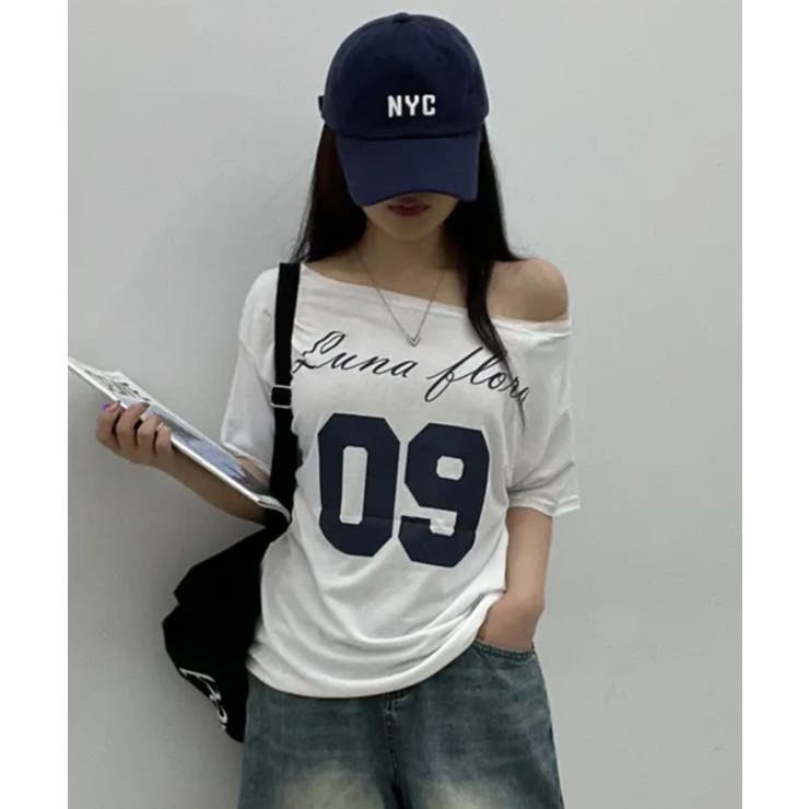 2WAY ボートネック オーバーフィット 半袖Tシャツ | VIVID LADY | 詳細画像4 