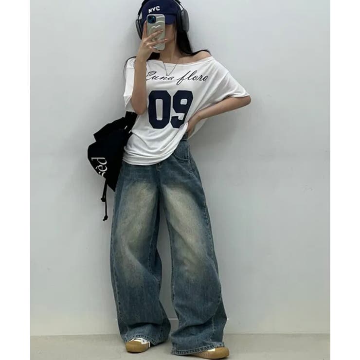 2WAY ボートネック オーバーフィット 半袖Tシャツ | VIVID LADY | 詳細画像6 