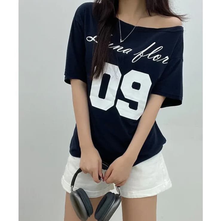 2WAY ボートネック オーバーフィット 半袖Tシャツ | VIVID LADY | 詳細画像12 
