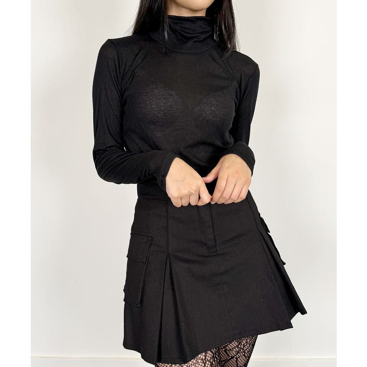 新品未使用完売品♡】ハイネックシアーレースカットアウトミニドレス