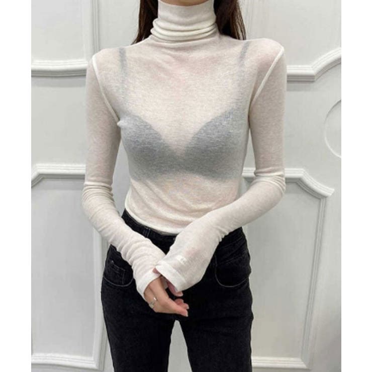 シアー タートルネック 透け感[品番：KH000014960]｜VIVID LADY