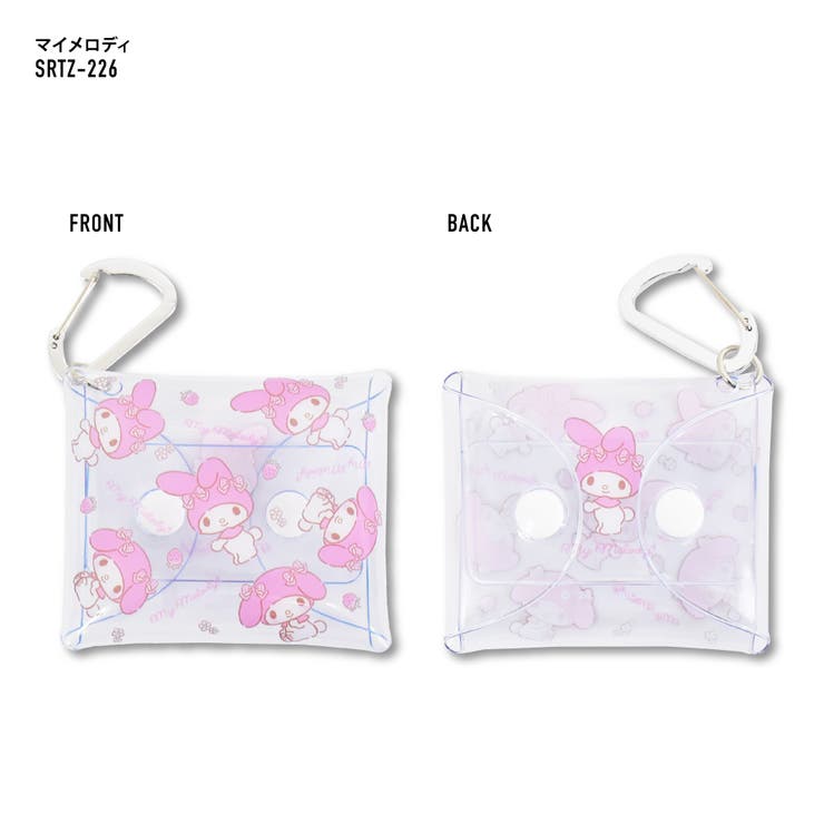 Sanrio 透明ポーチ カラビナ ミニ ポーチ ハローキティ シナモロール クロミ パティ&ジミー マイメロディ こぎみゅん ニャニィニュニェニョン ギフト プレゼント ラッピング