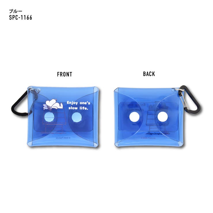 スヌーピー イヤホン ポーチ 小物入れ ミニ 有線/ワイヤレス 収納 air pods/pro クリアマルチケース SSサイズ カラビナ付き