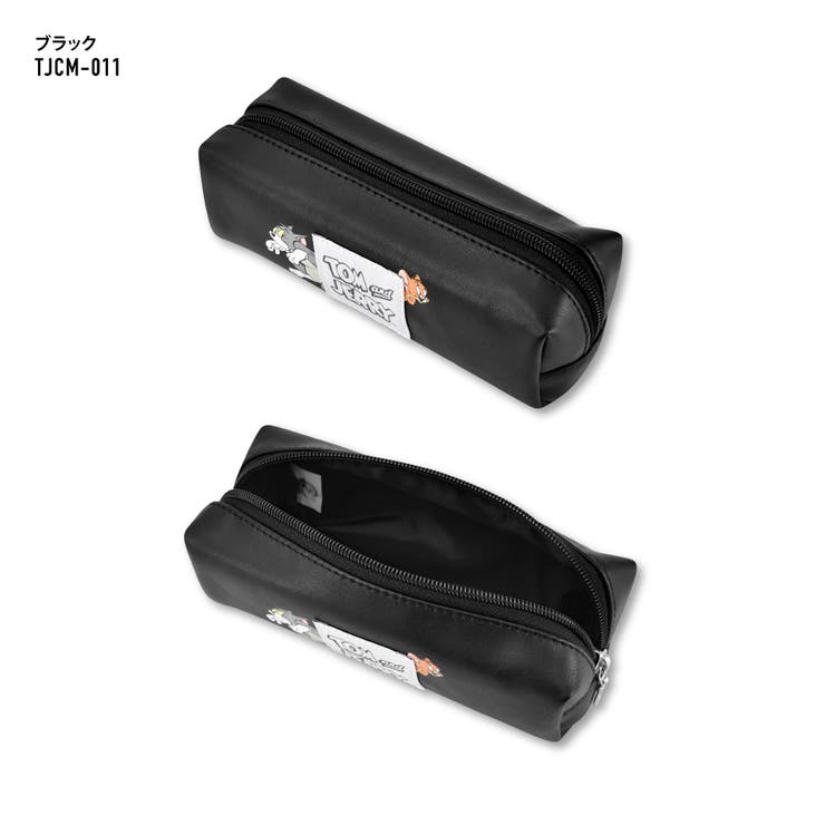 トムとジェリー ペンケース 筆箱 文具 化粧ポーチ コスメ トラベル 合皮 大容量 大きめ シングルファスナー シンプル