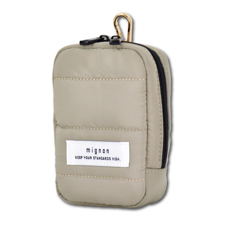 グレージュ | ミニョン キルティング 化粧ポーチ | AVVENTURA