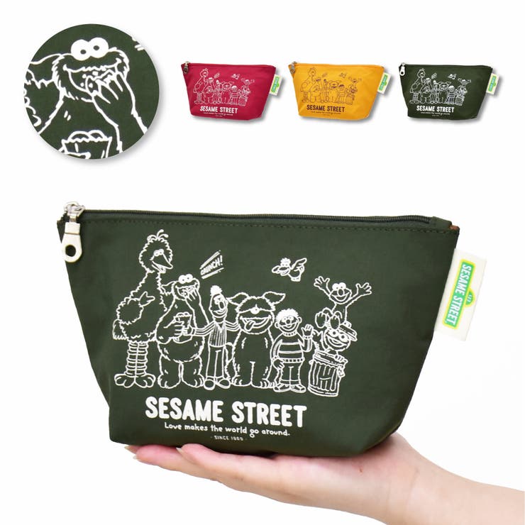 カーキ(SST-095) | セサミストリート 舟形 ポーチ | AVVENTURA